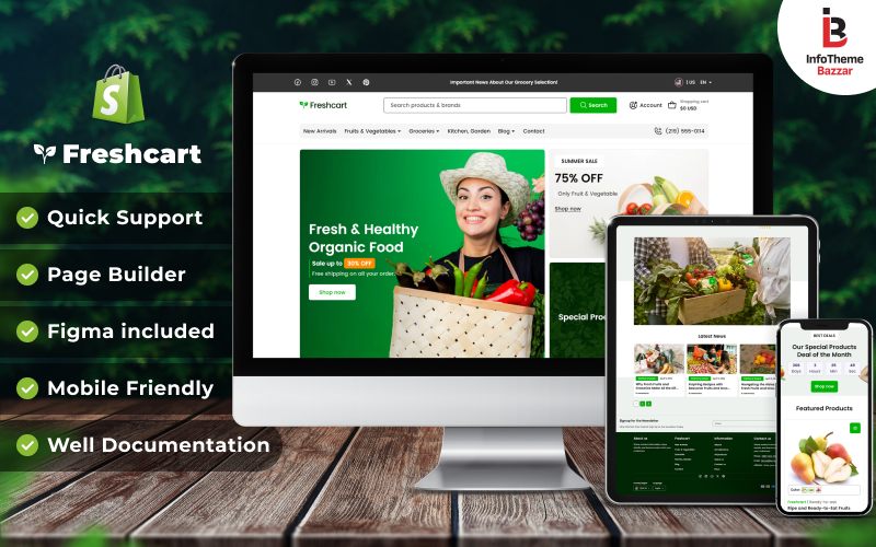 FreshCart — Organic Grocery Shopify 2.0 theme preview